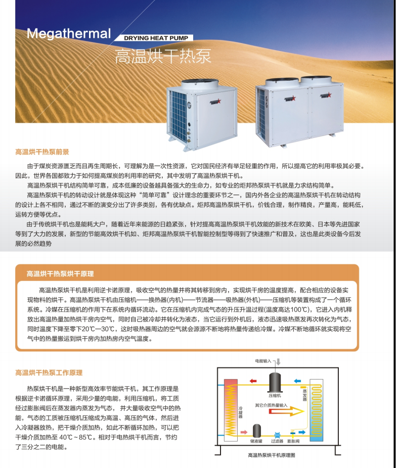 炬邦高温烘干热泵原理